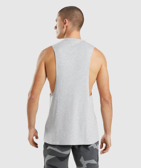 Panske Tielko Gymshark Critical 2.0 Drop Arm Svetlo Siva | PM9427386